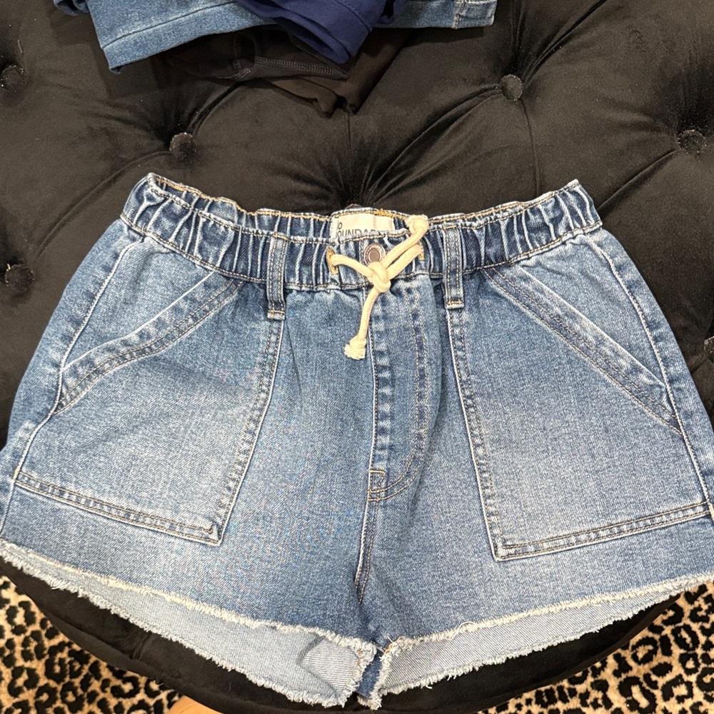 No Boundaries Light Blue Jean Shorts with Drawstring